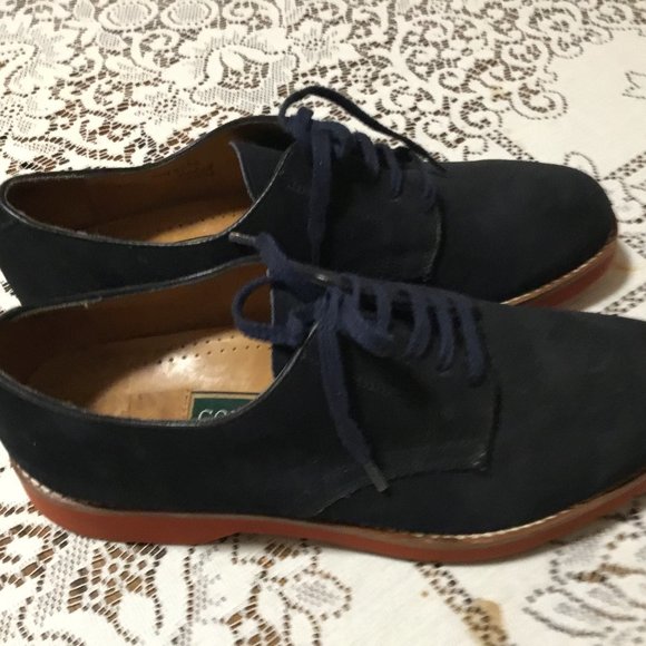 Men's Cole Haan Shoes Blue Suede BUCK Skin Leather Oxfords Mad Men Draper 9 M - Picture 6 of 11